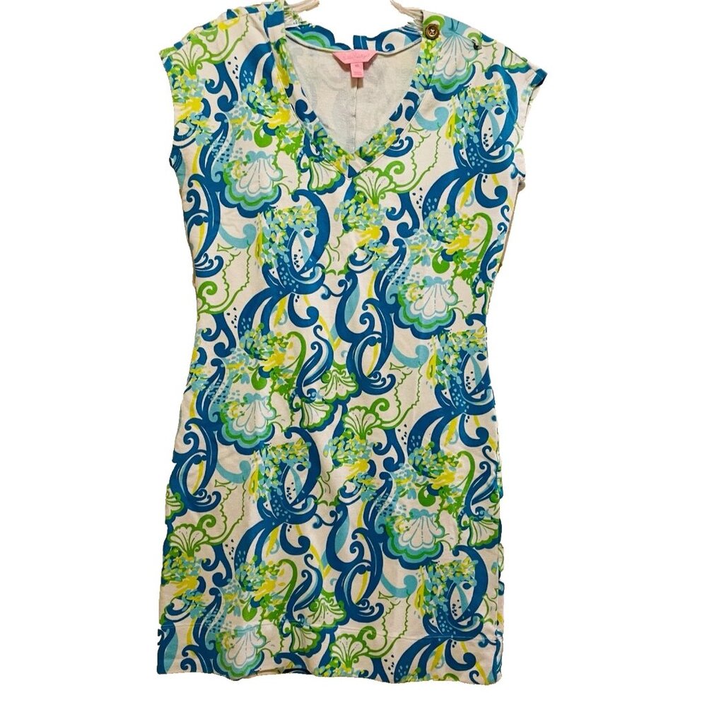 LILLY PULITZER Hayley Resort White Crystal Coast Mini French Terry Dress Size XS